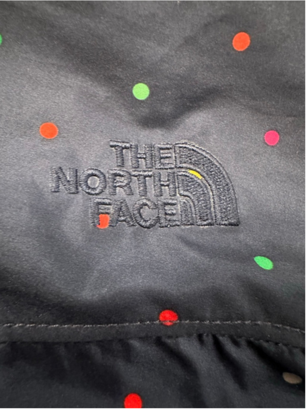 The North Face Women's Windbreaker Polka Dot Jacket Navy Blue Full Zip Size S - Picture 7 of 13